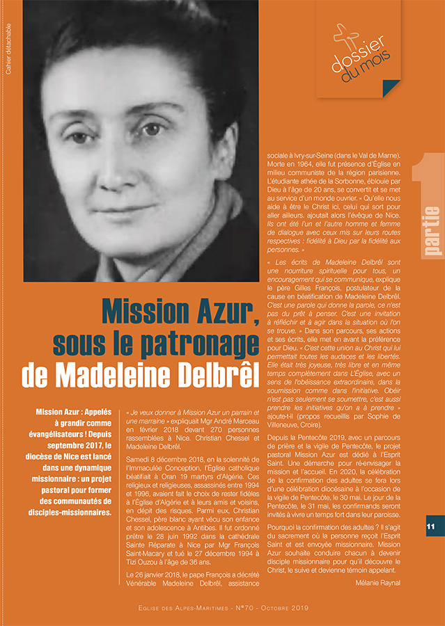 Mission Azur, sous le patronage de Madeleine Delbrêl