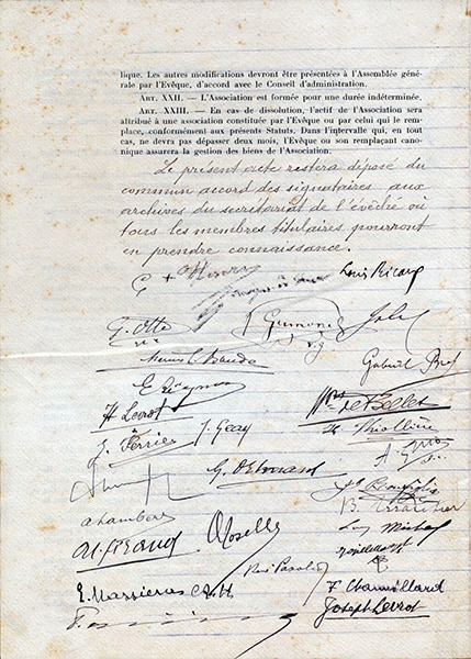 Les statuts de l’Association diocésaine de Nice, 1924
